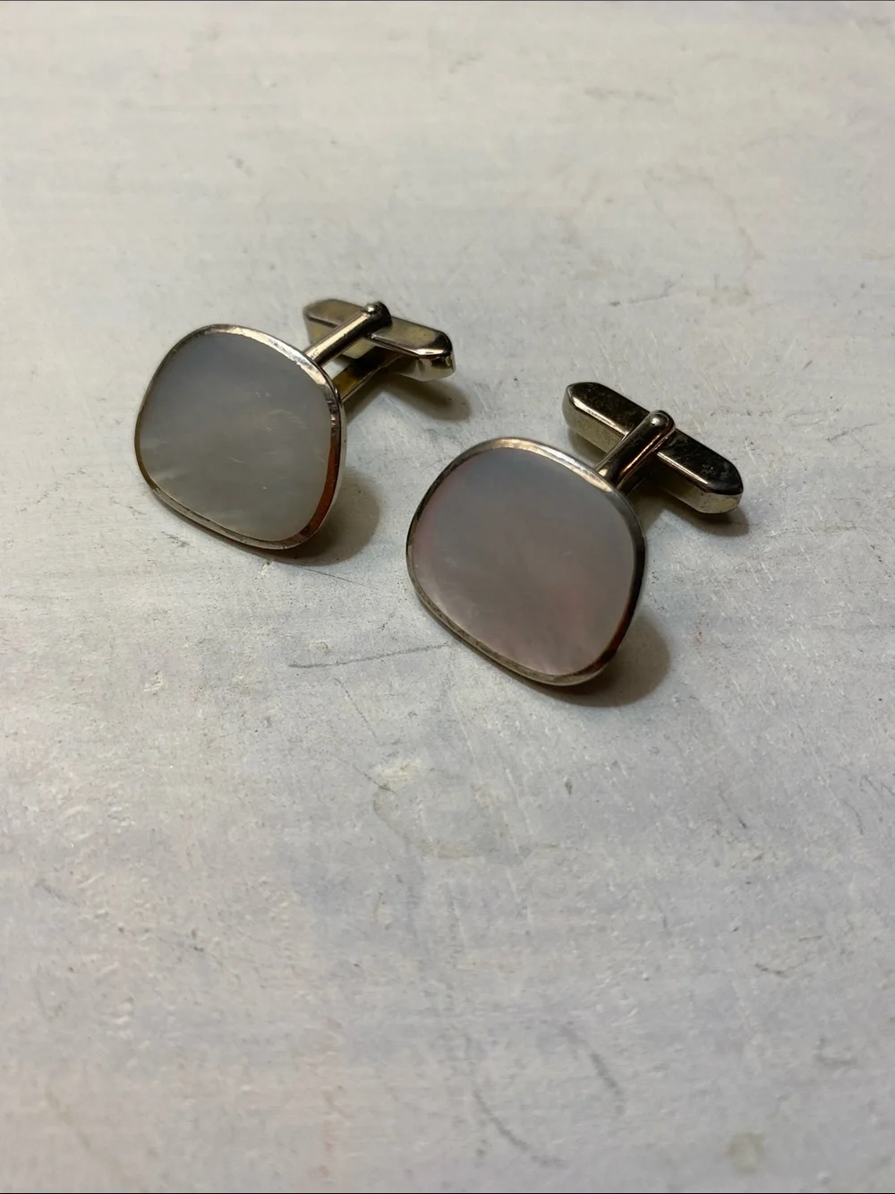Ascot Men's Gold tone Mother-of-Pearl Cufflinks - Classic White Accent
